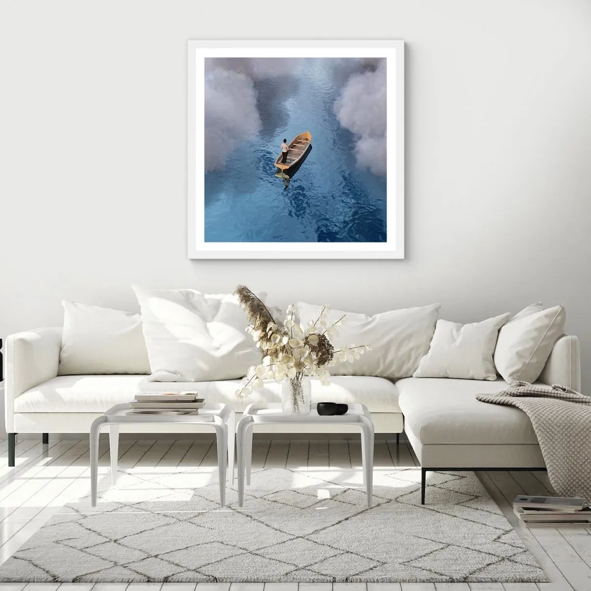Póster en marco blanco - La vida - el viaje - lo desconocido - 60x60 cm