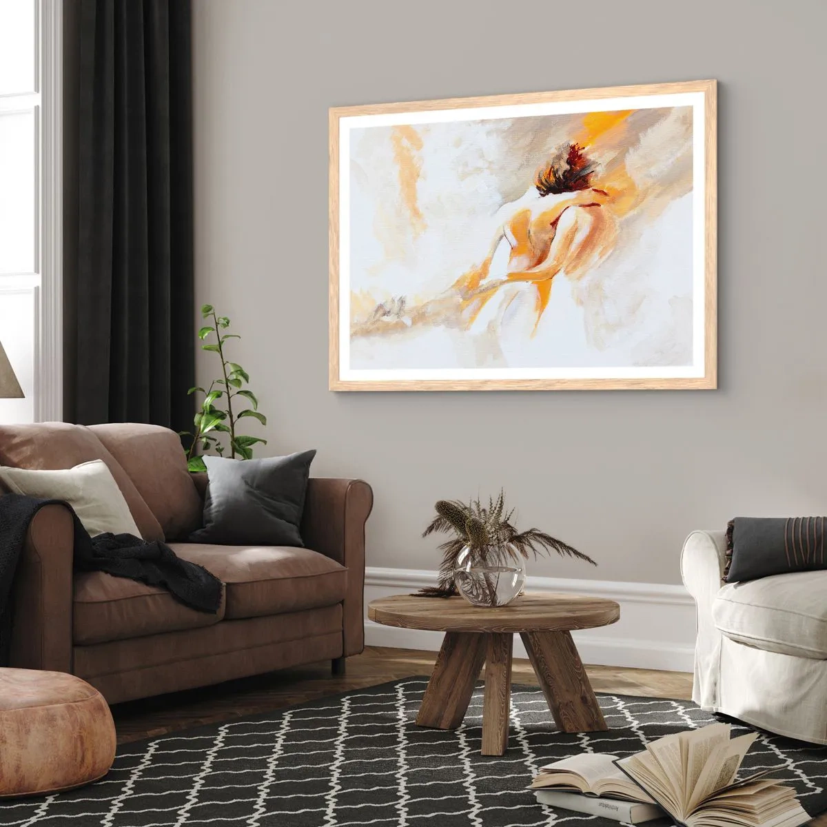 Póster en marco roble claro - En un cielo de cercanía - 70x50 cm