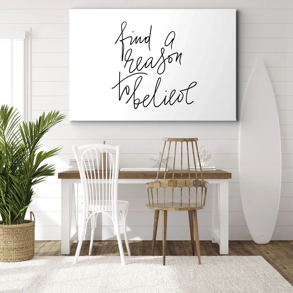 Cuadro sobre lienzo - Impresión de Imagen - Una cita motivacional en estilo minimalista. - 70x50cm - Es posible - Decoración de pared moderna para salón y dormitorio ARTTOR