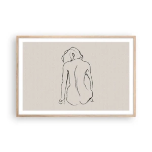 Póster en marco roble claro - Esbozos de una espalada - 91x61 cm