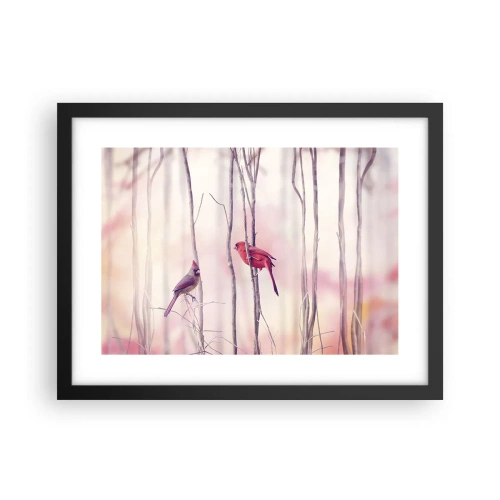 Póster en marco negro - Historia de un bosque rosa - 40x30 cm