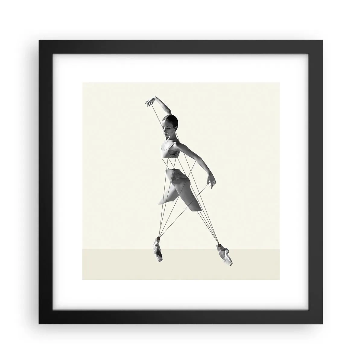 Póster en marco negro - Títere de sí misma - 30x30 cm
