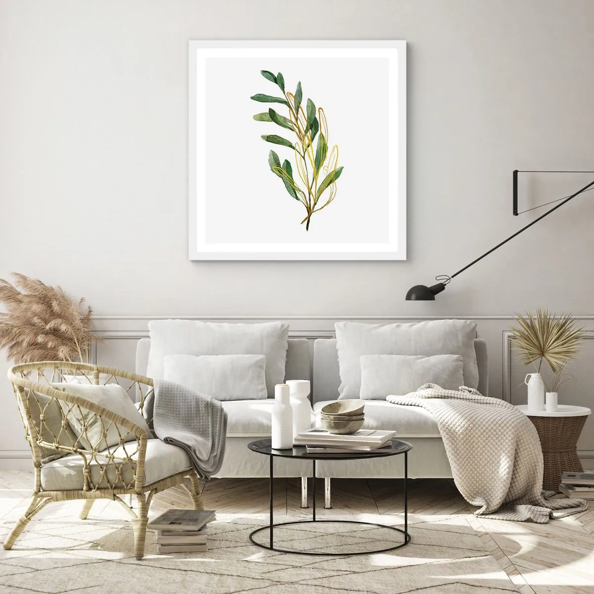 Póster en marco blanco - La vida se abre camino - 60x60 cm