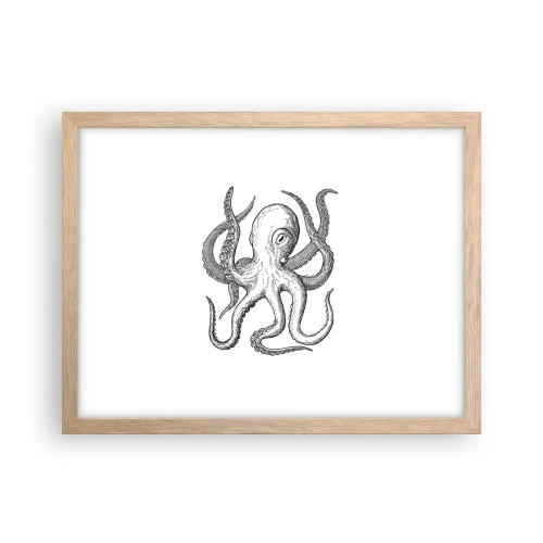 Póster en marco roble claro - Bailando con olas - 40x30 cm