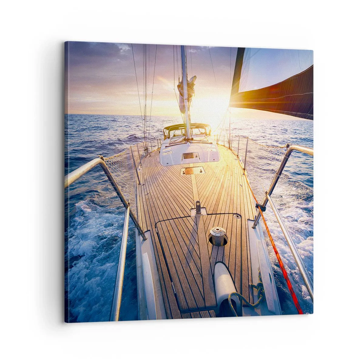 Cuadro sobre lienzo - Impresión de Imagen - Corriendo sobre las olas - 60x60 cm