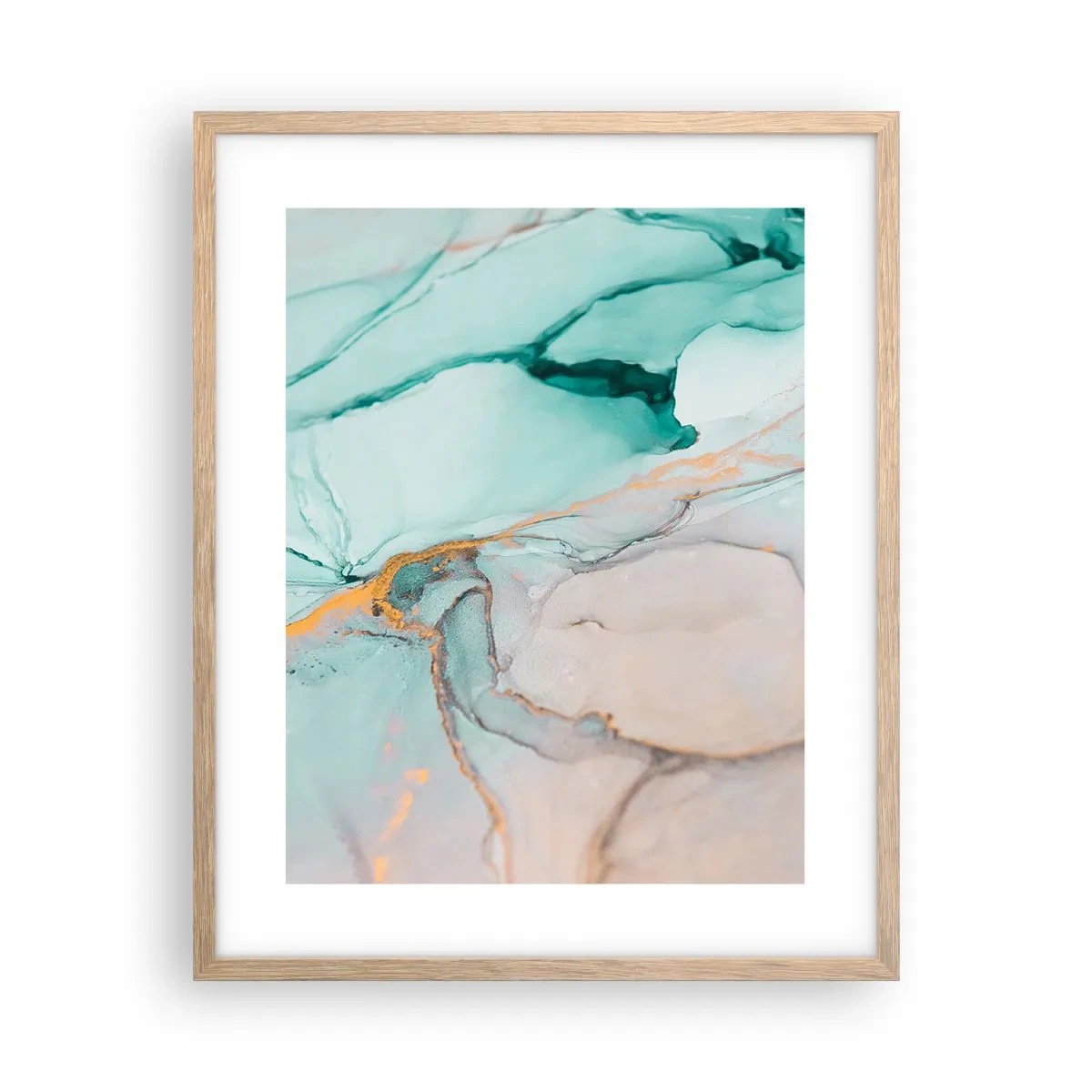 Póster en marco roble claro - Danza de formas y colores - 40x50 cm