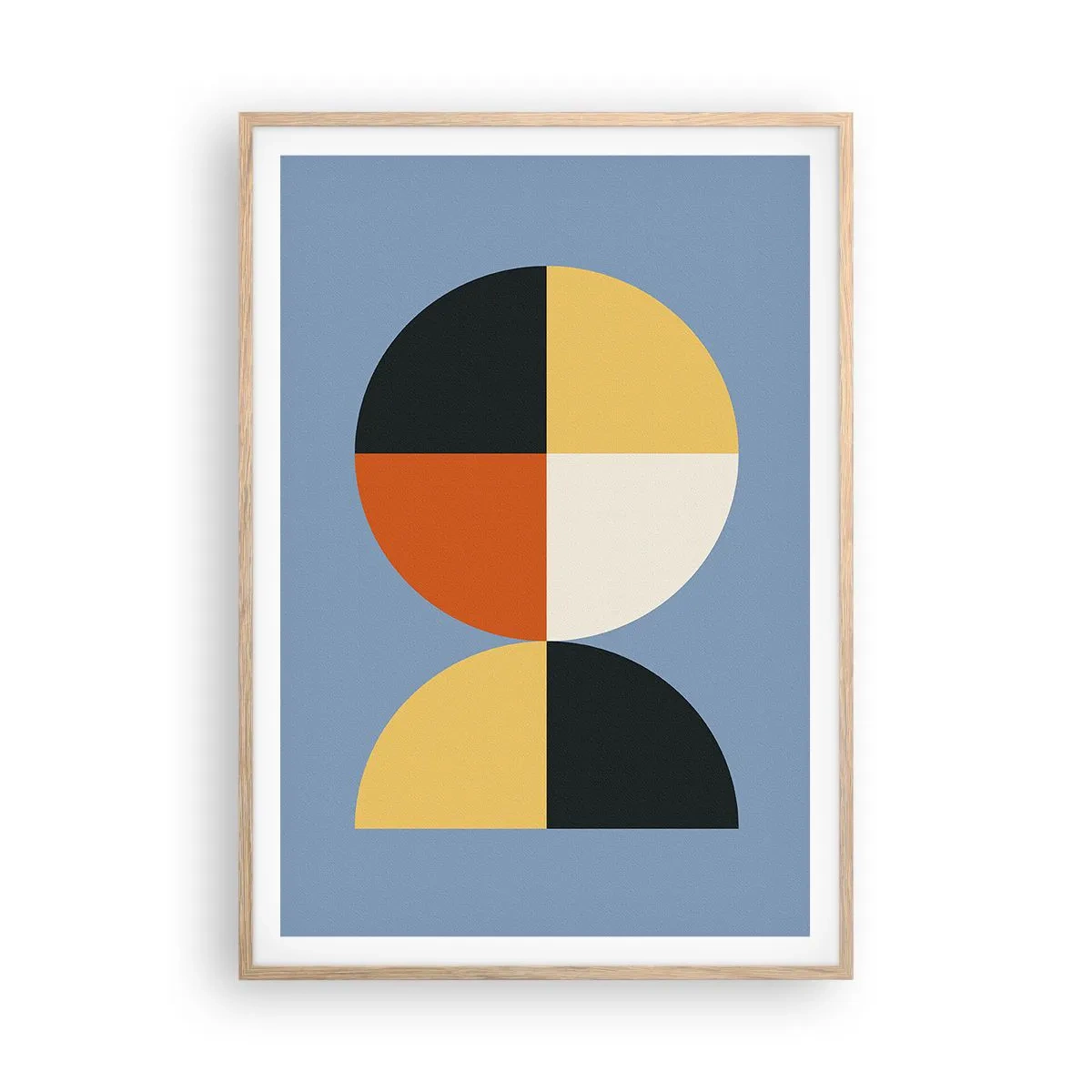 Póster en marco roble claro - Mira y cuenta - 70x100 cm