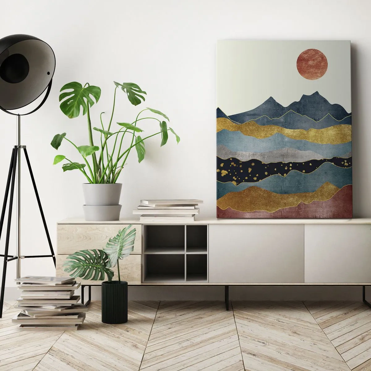 Cuadro sobre lienzo - Impresión de Imagen - Sección transversal del mundo - 50x70 cm