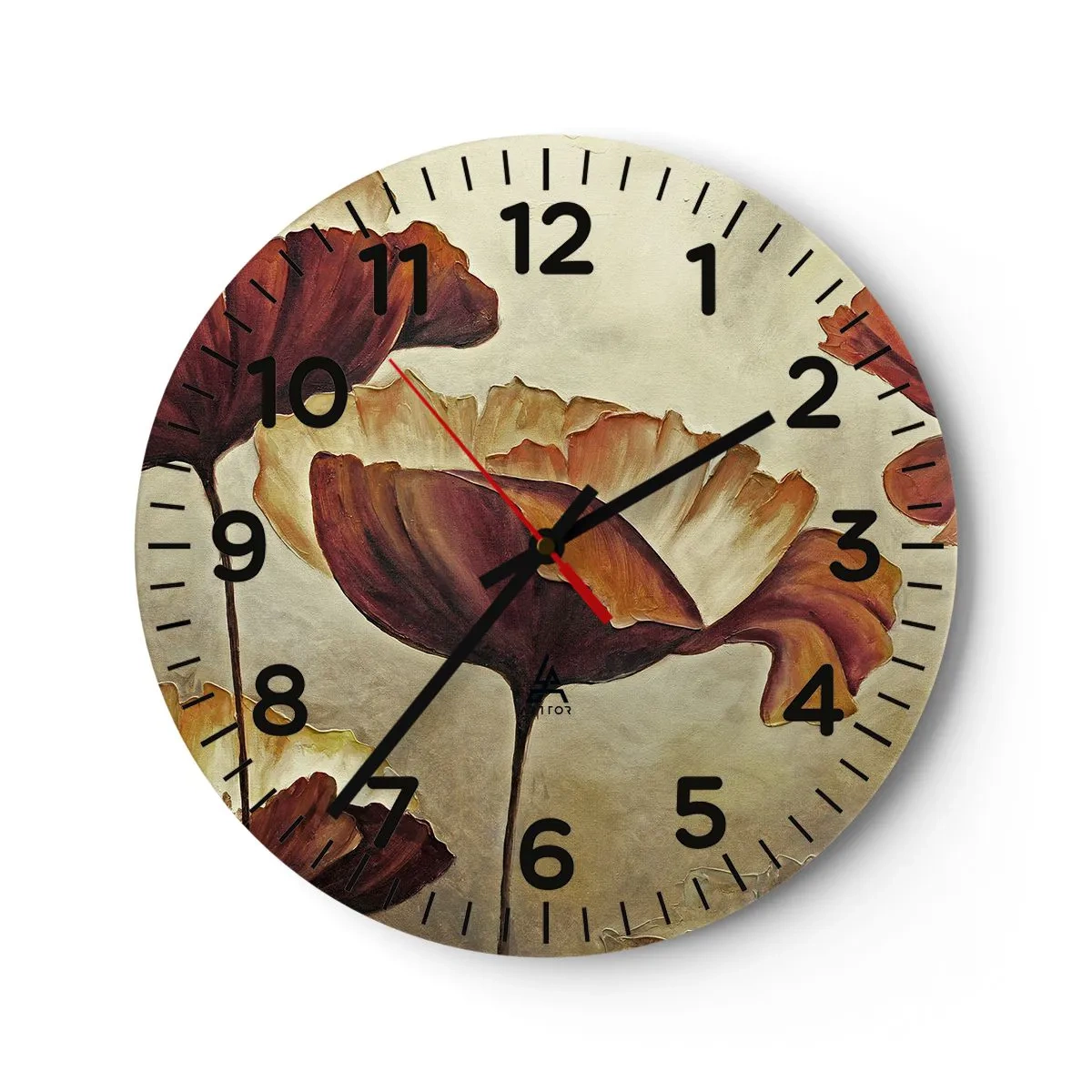 Reloj de pared - Reloj de vidrio - Prado de prados - 40x40 cm