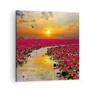 Cuadro sobre lienzo - Impresión de Imagen - La vida secreta del lago - 50x50 cm