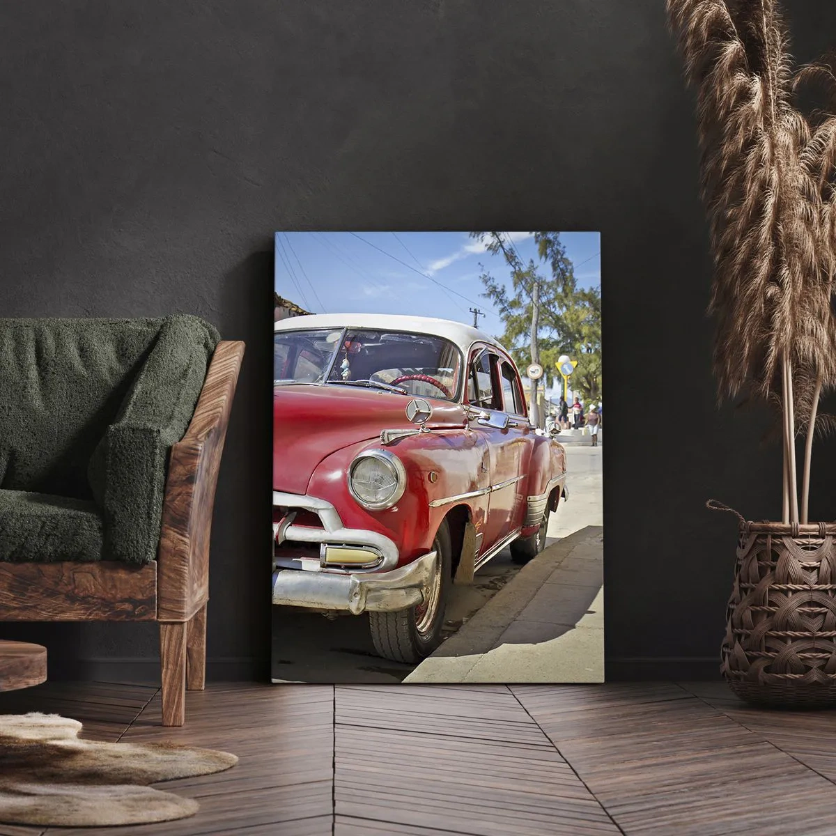 Cuadro sobre lienzo - Impresión de Imagen - Solo en Cuba - 65x120 cm