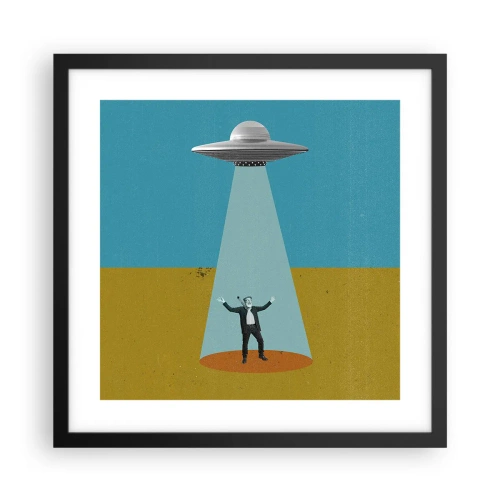 Póster en marco negro - Un encuentro cercano - 40x40 cm
