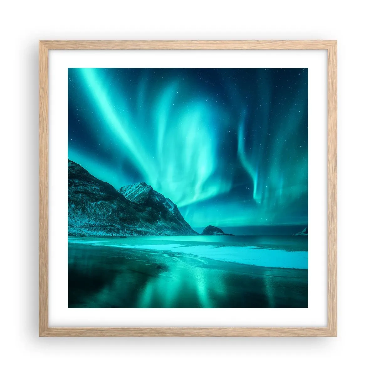Póster en marco roble claro - Maravillas del norte - 50x50 cm
