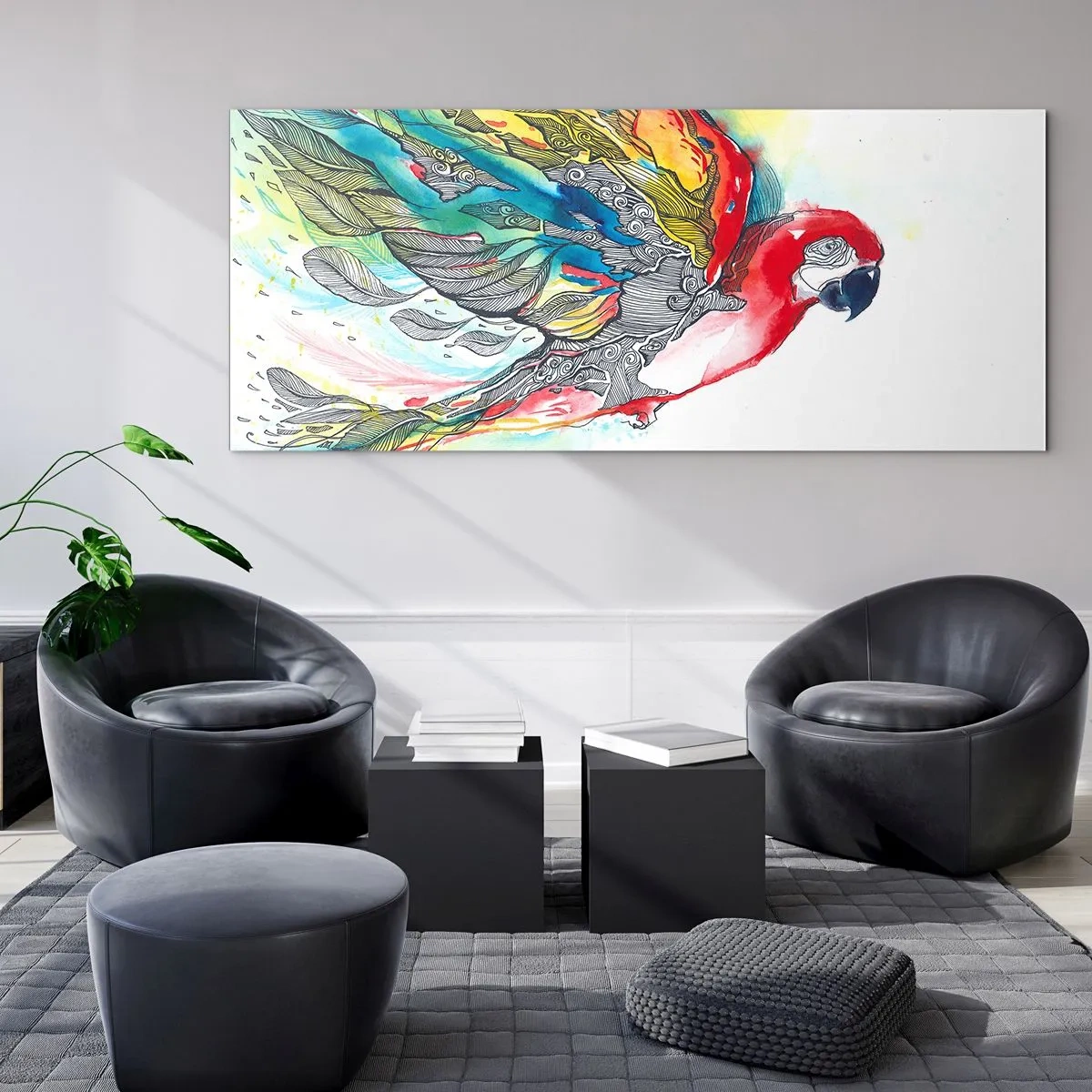 Cuadro sobre vidrio - Impresiones sobre Vidrio - Vivir con colorido - 100x40 cm