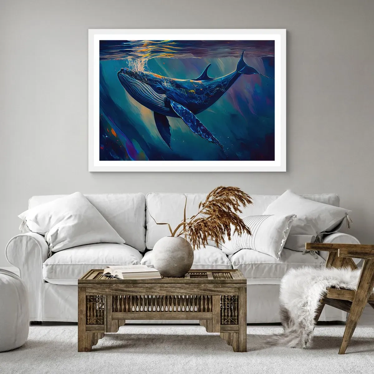 Póster en marco blanco - Bienvenidos a mi mundo - 70x50 cm