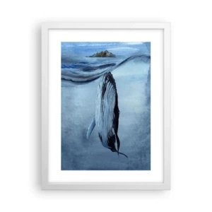 Póster en marco blanco - Dos mundos del norte - 30x40 cm