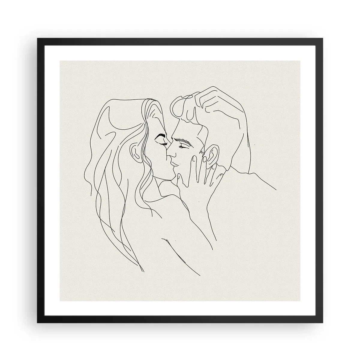 Póster en marco negro - Unión y sentimiento - 60x60 cm