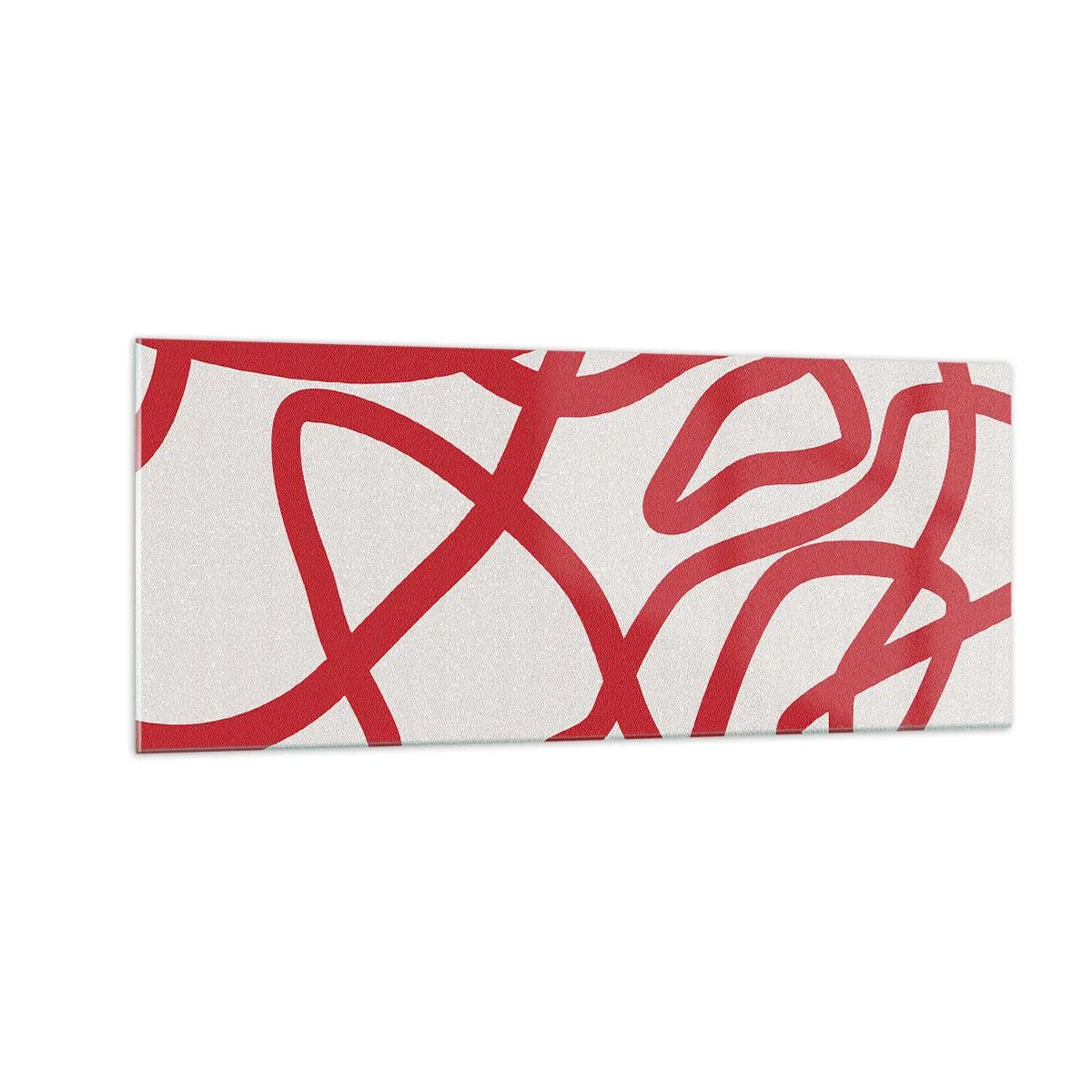 Cuadro sobre vidrio - Impresiones sobre Vidrio - Rojo sobre blanco - 100x40 cm