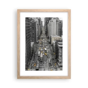 Póster en marco roble claro - La vida de Nueva York - 30x40 cm