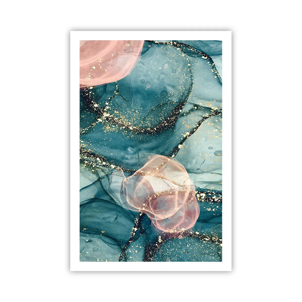Póster - Seda azul, tul rosa - 61x91 cm