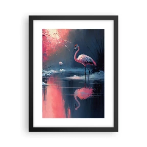 Póster en marco negro - Un retiro de aves - 30x40 cm