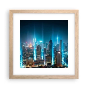 Póster en marco roble claro - De Berlín al cielo - 30x30 cm