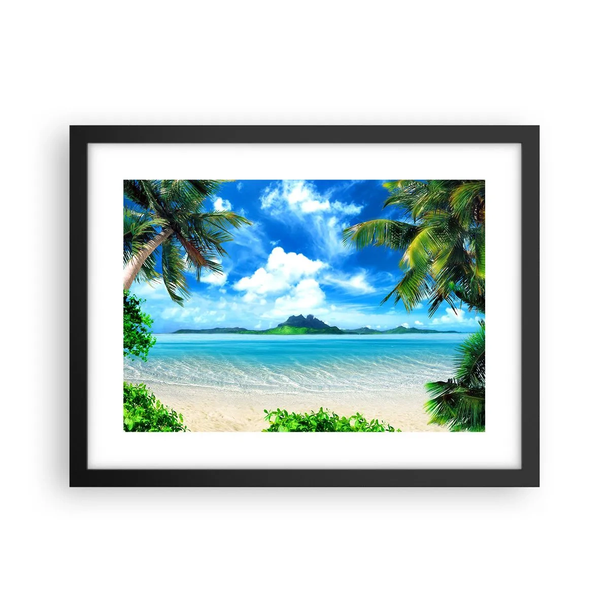 Póster en marco negro - El azul de los trópicos - 40x30 cm