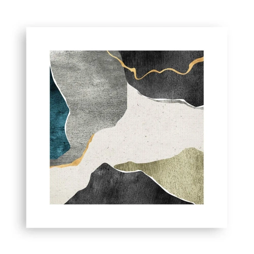Póster - Composición en mosaico con una hebra de oro - 30x30 cm