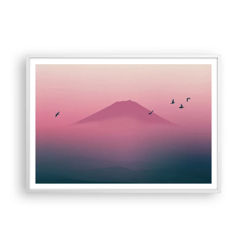 Póster en marco blanco - Sobre las nubes - 100x70 cm