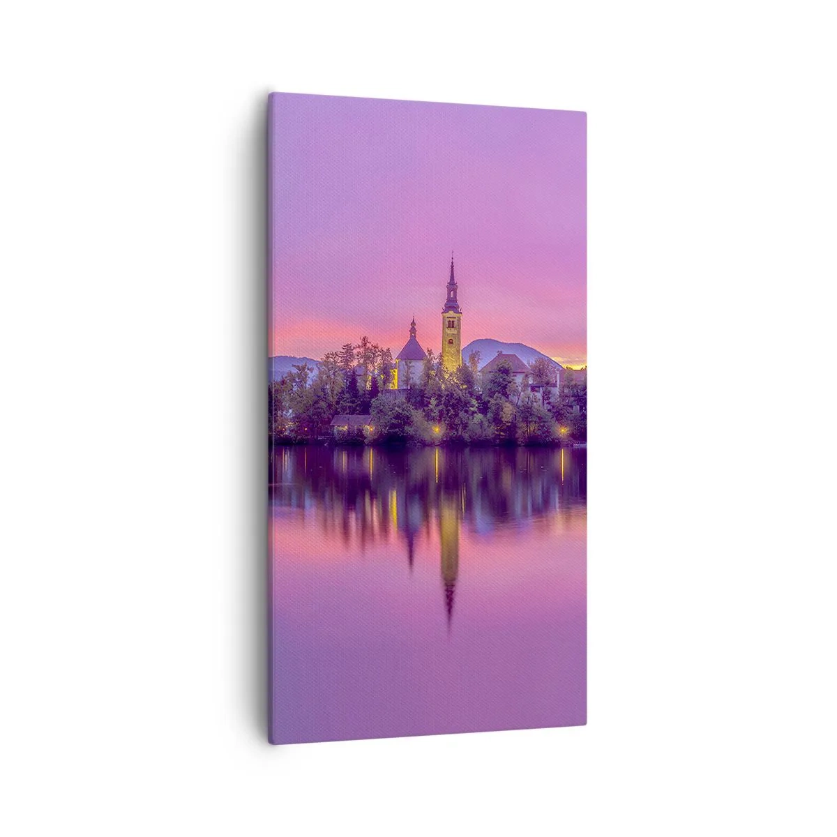 Cuadro sobre lienzo - Impresión de Imagen - Isla de cuento de hadas al atardecer  - 55x100 cm