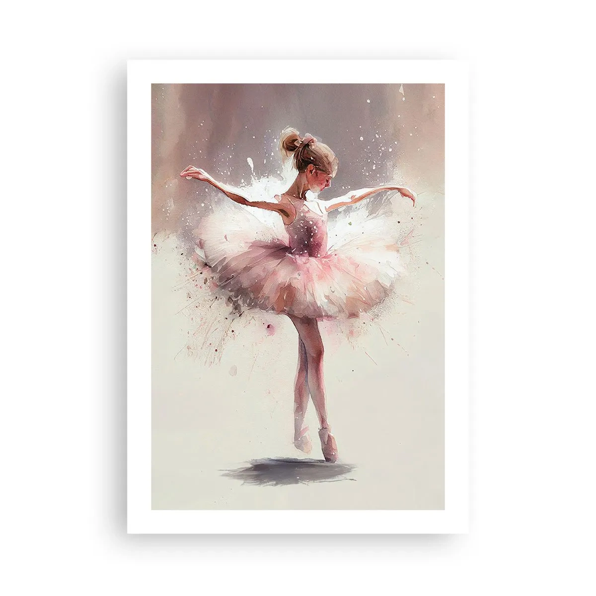 Póster - Bailarina en movimiento artístico - 50x70cm - Como un pájaro joven - Decoración de pared moderna para salón y dormitorio ARTTOR