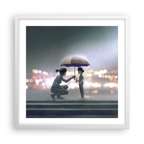 Póster en marco blanco - Y todo está bien - 50x50 cm