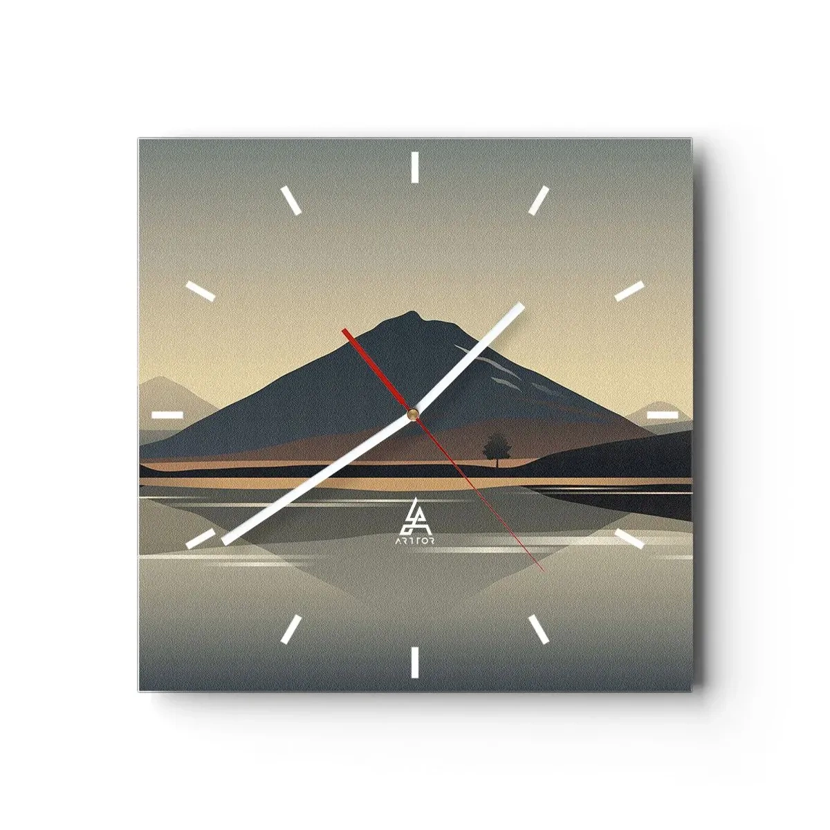 Reloj de pared - Reloj de vidrio - Reflejo de espejo - 40x40 cm