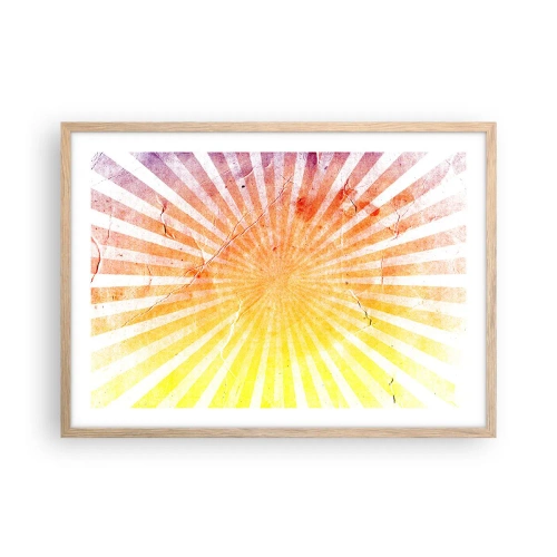 Póster en marco roble claro - Renacer del sol - 70x50 cm