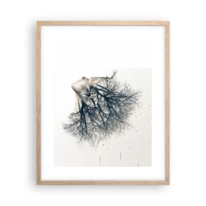 Póster en marco roble claro - Escuchando el susurro de un árbol - 40x50 cm