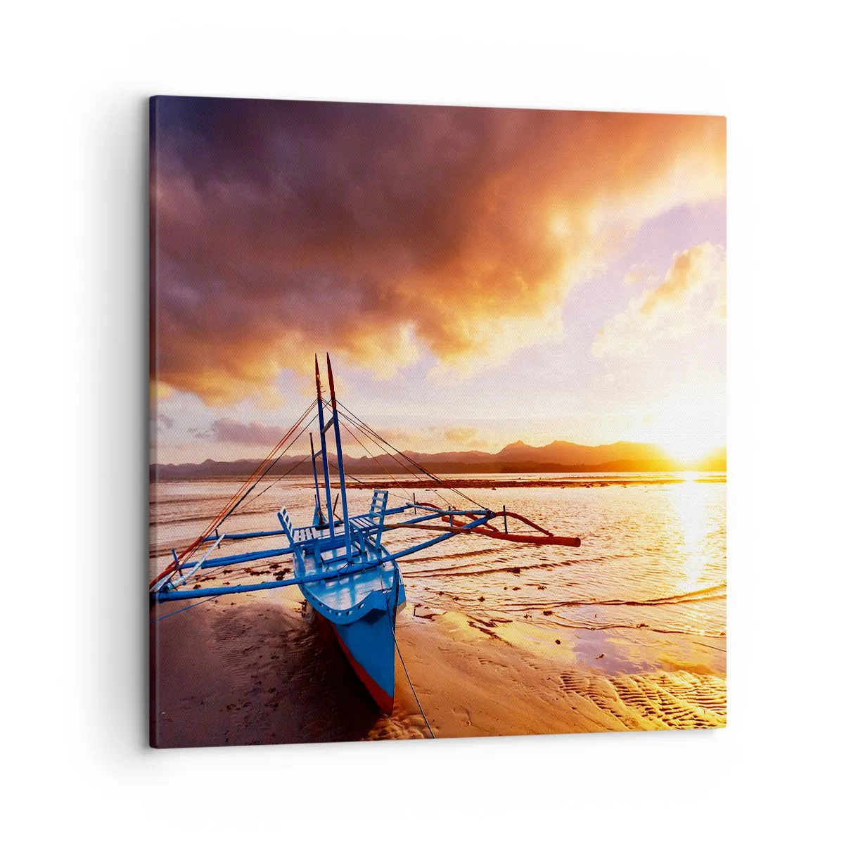 Cuadro sobre lienzo - Impresión de Imagen - Después de un largo día, relájate en la arena - 50x50 cm