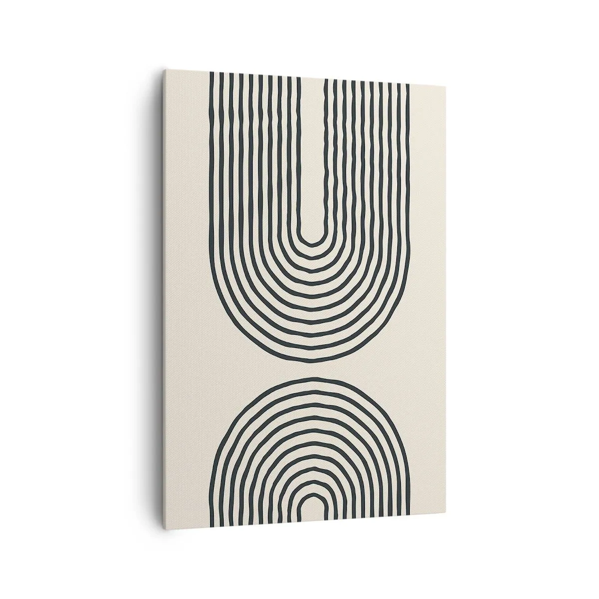 Cuadro sobre lienzo - Impresión de Imagen - Patrón geométrico abstracto con líneas simétricas sobre un fondo claro. - 70x100cm - Próximamente... - Decoración de pared moderna para salón y dormitorio ARTTOR