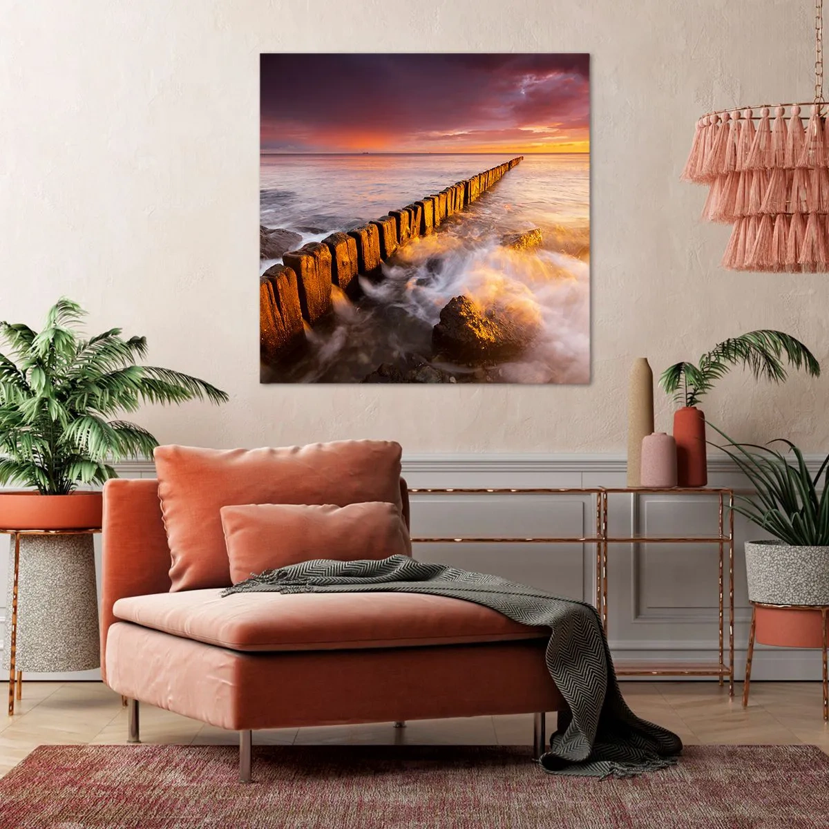 Cuadro sobre lienzo - Impresión de Imagen - La dulzura de las olas - 60x60 cm