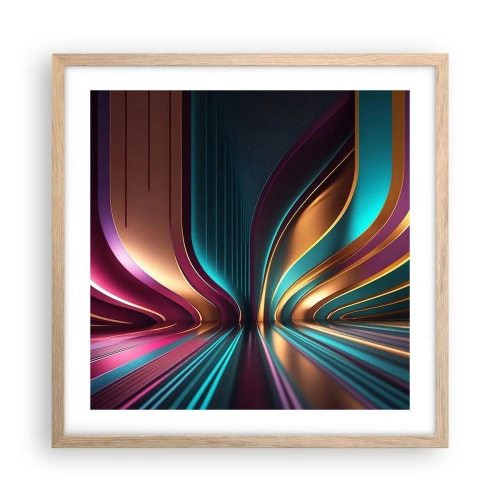 Póster en marco roble claro - Arquitectura de la luz - 50x50 cm