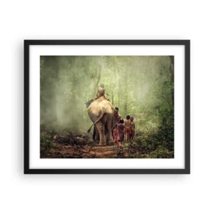 Póster en marco negro - El nuevo libro de la selva - 50x40 cm