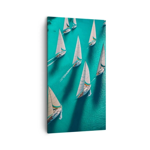 Cuadro sobre lienzo - Impresión de Imagen - En competición con el viento - 45x80 cm