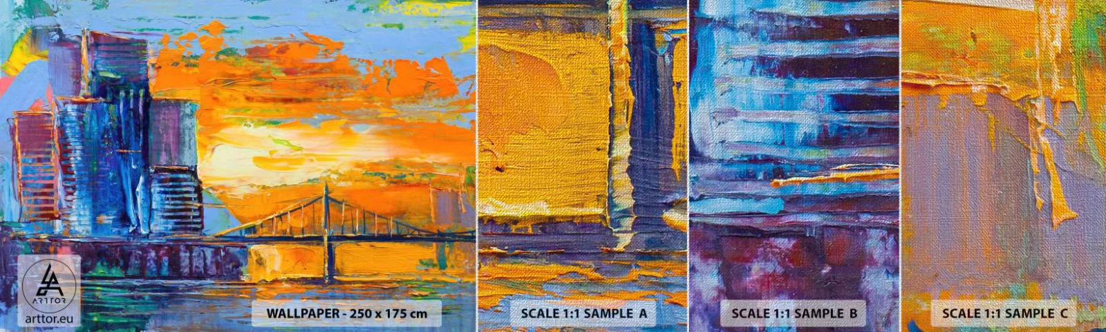 Muestra de fotomural Premium Canvas - Cultura y naturaleza - Abstracción, Ciudad, Pedazo - 100x30 cm