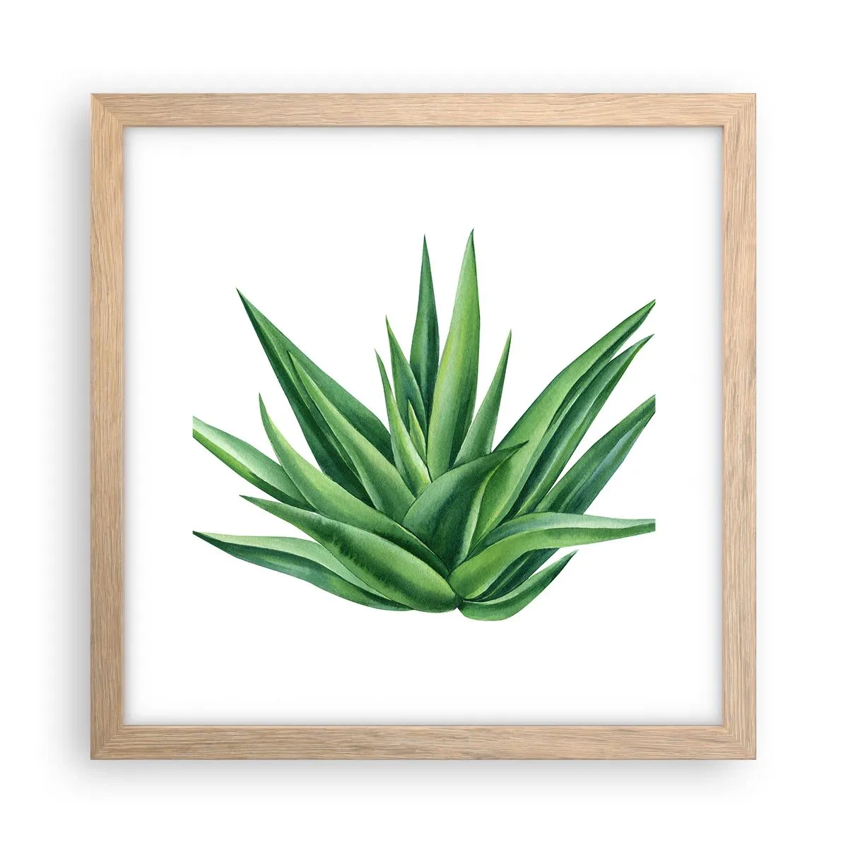 Póster en marco roble claro - Verde - fuerza - vida - 30x30 cm
