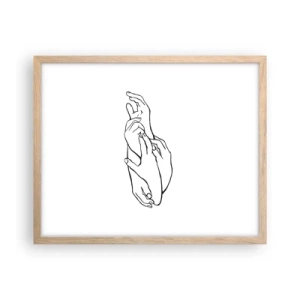 Póster en marco roble claro - El tacto - 50x40 cm