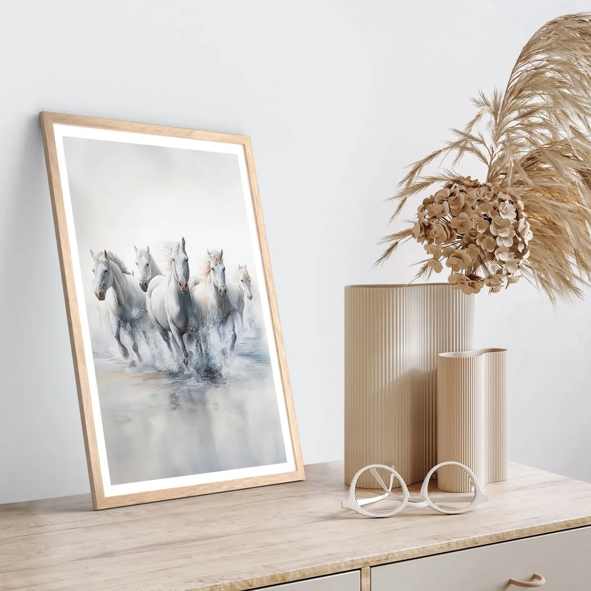 Póster en marco roble claro - Magia blanca - 30x40 cm