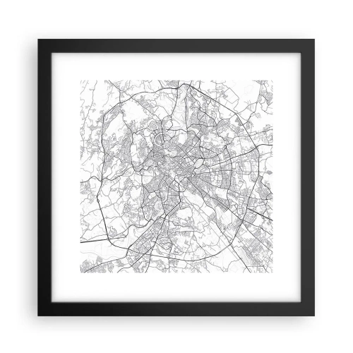 Póster en marco negro - El círculo romano - 30x30 cm