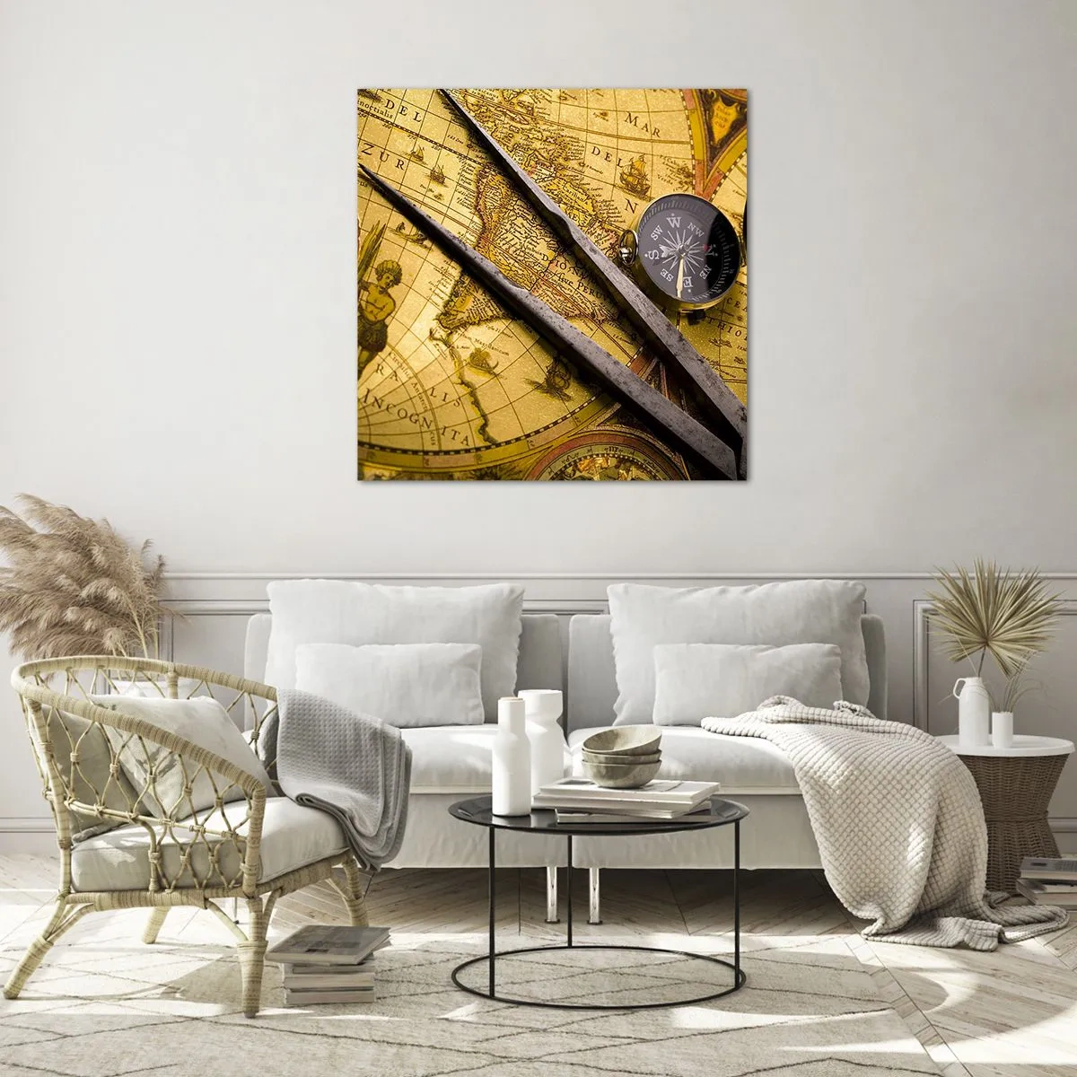 Cuadro sobre vidrio - Impresiones sobre Vidrio - ¿Dónde están los tesoros? - 60x60 cm