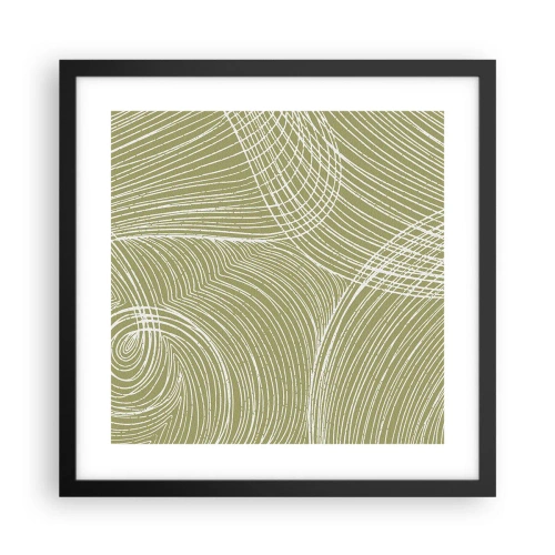 Póster en marco negro - Abstracción intrincada en blanco - 40x40 cm