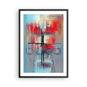 Póster en marco negro - Composición abstracta en colores dinámicos - 50x70cm - Paisaje en una dimensión desconocida - Decoración de pared moderna para salón y dormitorio ARTTOR