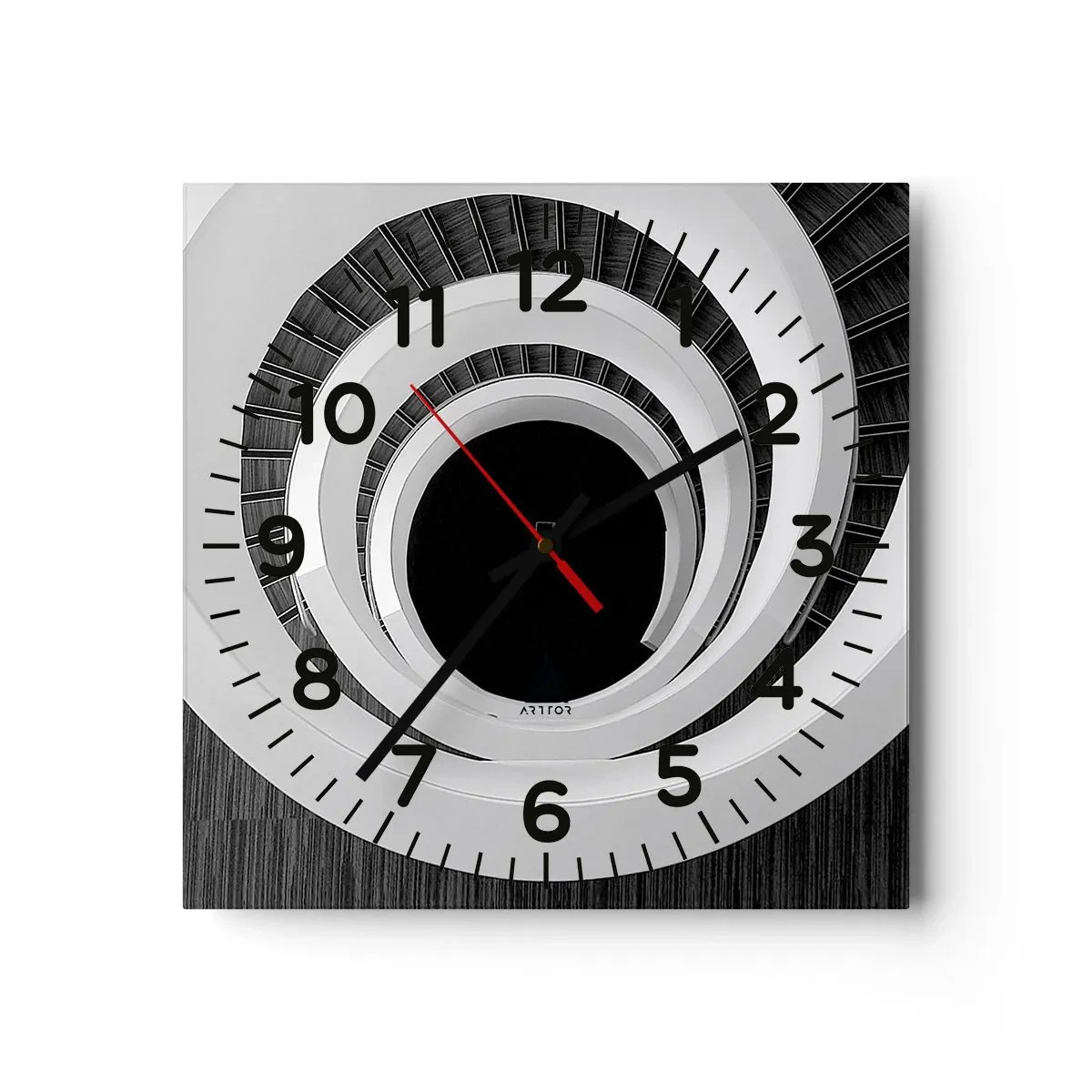 Reloj de pared - Reloj de vidrio - Hacia el origen - 40x40 cm